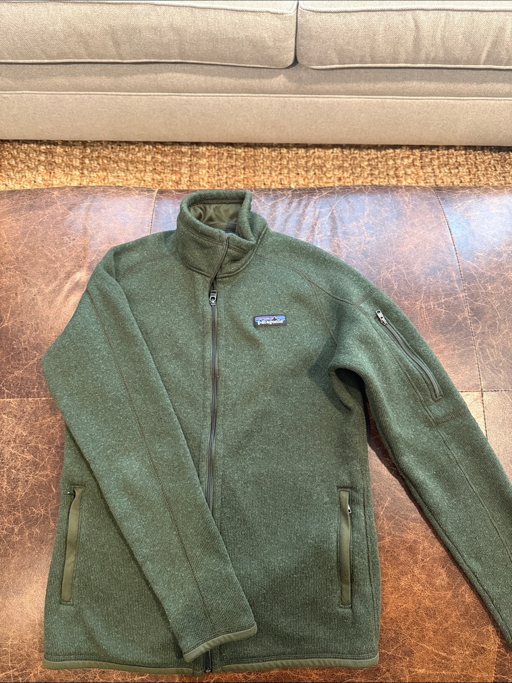 Patagonia Dark Green Full-Zip Fleece Jacket